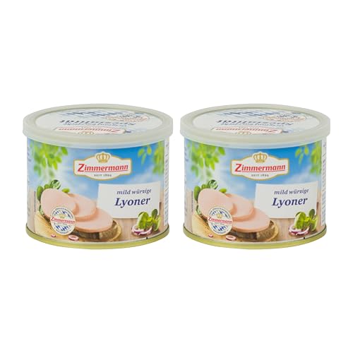 Food-United LYONER mild würzig GQB 2x200g Döschen | Qualitäts- und Herkunftssicherungsprogramm “Geprüfte-Qualität-Bayern” | Dosen-Wurst | bayerische Spezialität | von ZIMMERMANN Food-United LYONER mild würzig GQB 2x200g Döschen | Qualitäts- und Herkunftssicherungsprogramm “Geprüfte-Qualität-Bayern” | Dosen-Wurst | bayerische Spezialität | von ZIMMERMANN von FOOD-UNITED