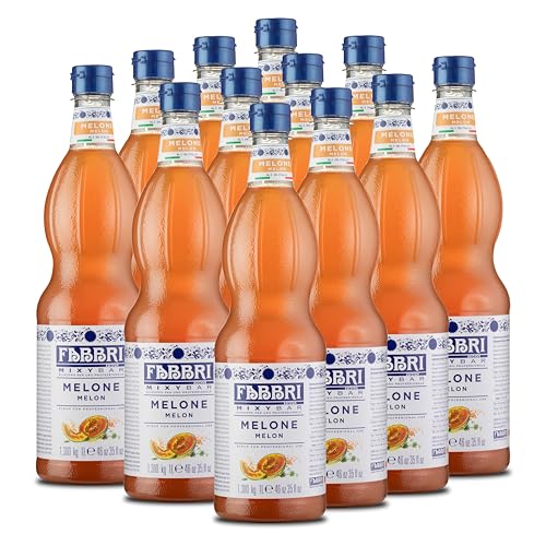 Food-United MELONEN-SIRUP 1L FLASCHE | FABBRI Mixybar | sciroppo di melone | Melonen-Früchte aus Afrika | fabbri 1905 cocktail bar syrop | für Melonen-Granita Sorbet Frappe Cocktail Eistee Saft (1) von FOOD-UNITED