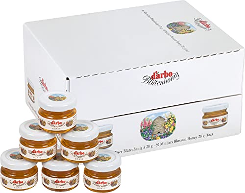 Food-United MINI BLÜTEN-HONIG naturbelassen 60x 28g Set Honig-Mischung höchster Qualität aus Blüten-Nektar in niedlichen Mini-Gläsern von DARBO zum Frühstücken und süßen Food-United MINI BLÜTEN-HONIG naturbelassen 60x 28g Set Honig-Mischung höchster Qualität aus Blüten-Nektar in niedlichen Mini-Gläsern von DARBO zum Frühstücken und süßen von FOOD-UNITED