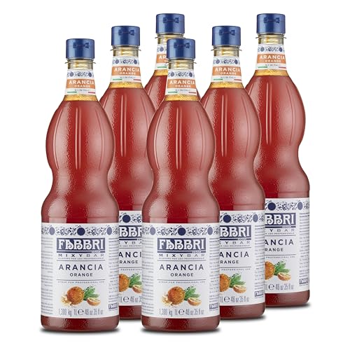 Food-United ORANGEN SIRUP 12x1L Flasche | FABBRI 1905 Mixybar | sciroppo d'arancia | Getränkesirup | Orangensirup | Fruchtsirup | Note von sizilianischen Blutorangen Mandarinen Bitter-Orange (12) von FOOD-UNITED