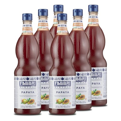 Food-United PAPAYA-SIRUP 12x1L FLASCHE | FABBRI Mixybar | sciroppo di papaia | Papaya aus Mittelamerika | fabbri 1905 cocktail bar syrop | für tropische-karibische-Drinks Rum Papaya-Wodka-Sour (12) von FOOD-UNITED