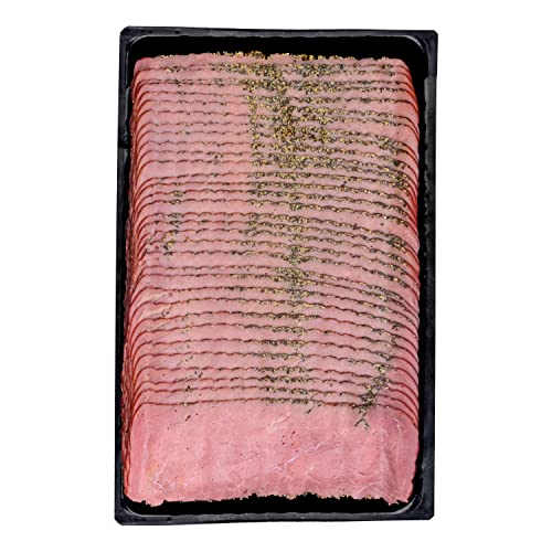 Food-United PASTRAMI Rinderschinken im Pfeffermantel 4x 500g geräuchert und geschnitten in Scheiben mit schwarzen Pfeffer umhüllt perfekt als Snack oder auch für ein American Barbeque BBQ (4) von FOOD-UNITED