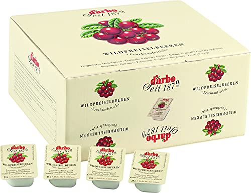 Food-United PREISELBEEREN-KOMPOTT Miniglas 40x 38g höchste Qualität von DARBO fein-herber Geschmack für Frühstück Wiener-Schnitzel Pfannkuchen Wild-Fleisch-Gerichten Camembert von FOOD-UNITED