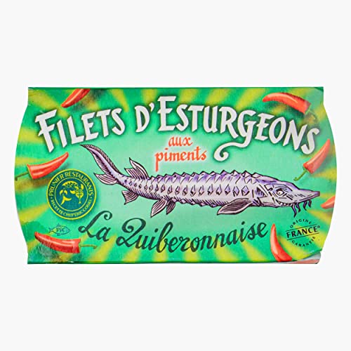 Food-United STÖR-FISCH-FILETS 1x 115g Konserven von La Quiberonnaise Stör-Fisch-Fleisch aus Aquitanien mariniert eingelegt in nativen Olivenöl Extra mit Chilischoten für französische Gerichte (1) Food-United STÖR-FISCH-FILETS 1x 115g Konserven von La Quiberonnaise Stör-Fisch-Fleisch aus Aquitanien mariniert eingelegt in nativen Olivenöl Extra mit Chilischoten für französische Gerichte (1) von FOOD-UNITED