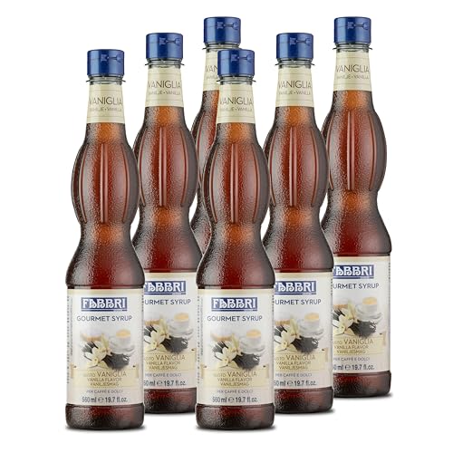 Food-United VANILLE SIRUP 12x560ml | FABBRI Gourmet | sciroppo di vaniglia | Note von Bourbon und Madagaskar Vanille | fabbri 1905 gourmet dolce syrop | für Cocktails Kaffee Cappuccino Schokolade (12) von FOOD-UNITED