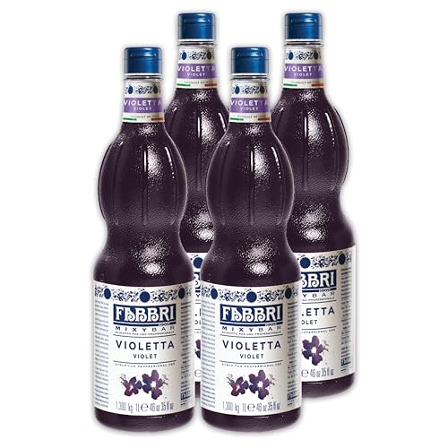 Food-United VIOLETT SIRUP 6x1L | FABBRI Mixybar Veilchensirup | sciroppo di viola | aus Veilchen-Blüten-Konzentrat | fabbri 1905 cocktail bar syrop | für Violet-Spritz-Cocktail Wodka Gin Likör (6) von FOOD-UNITED