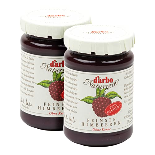 Food-United passierte KONFITÜRE EXTRA Himbeere passiert 225g Single-Glas von DARBO Naturrein raspberry jam Himbeerkonfitüre passend für ein Single-Frühstück Füllungen Himbeerkuchen (1) von FOOD-UNITED