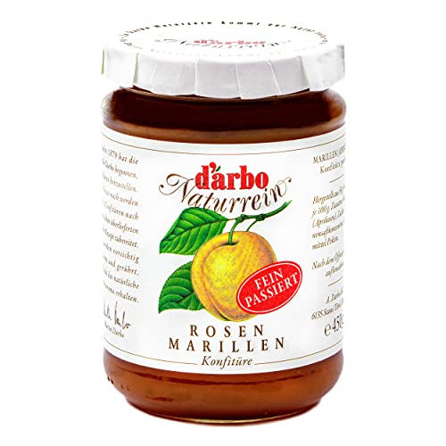 Food-United passierte KONFITÜRE MARILLE 2x 225g Single-Glas von DARBO Naturrein fein passiert Aprikosen fruit jam passend passend für ein Single-Frühstüc Aprikosenkuchen Füllungen Gebäck (2) von FOOD-UNITED