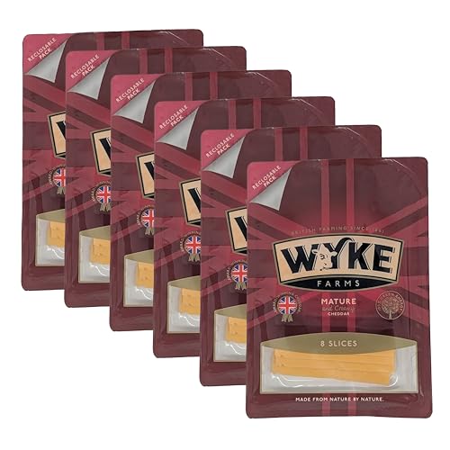 Food-United reifer CHEDDAR-KÄSE 48 Scheiben 6x160g von WYKE Farms mature grated cheddar cheese 6 Monate gereift englischer Hartkäse ideal zu Burger Sandwiches Wraps Käseplatten Saucen Food-United reifer CHEDDAR-KÄSE 48 Scheiben 6x160g von WYKE Farms mature grated cheddar cheese 6 Monate gereift englischer Hartkäse ideal zu Burger Sandwiches Wraps Käseplatten Saucen von FOOD-UNITED