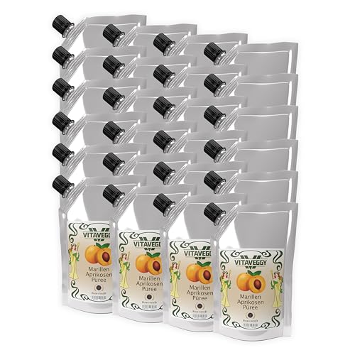 VITAVEGGY APRIKOSENPÜREE 1kg Marillen-Aprikosen-Fruchtpüree von Food-United apricot-fruit-puree für Marillen-Aprikosen-Sauce-Saft-Smoothie-Tee-Sorbet ohne Aroma- und Konservierungsmittel (1) von FOOD-UNITED