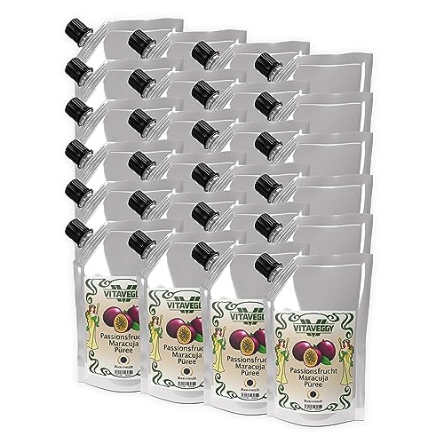 VITAVEGGY Frucht-Püree MARACUJA-PASSIONSFRUCHT 4x 1kg von Food-United passion-fruit-puree für Maracuja-Saft-Smoothie Passionsfrucht-Sorbet-Schorle-Cocktail ohne Aroma- Farb- & Konservierungsmittel (4) VITAVEGGY Frucht-Püree MARACUJA-PASSIONSFRUCHT 4x 1kg von Food-United passion-fruit-puree für Maracuja-Saft-Smoothie Passionsfrucht-Sorbet-Schorle-Cocktail ohne Aroma- Farb- & Konservierungsmittel (4) von FOOD-UNITED