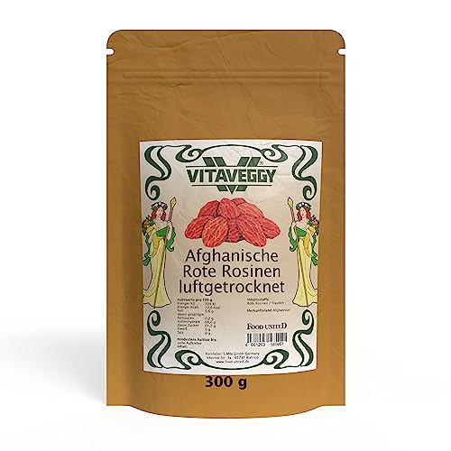 VITAVEGGY ROTE ROSINEN aus Afghanistan 300g veganer Snack für zwischendurch von Food-United (300GR) von FOOD-UNITED