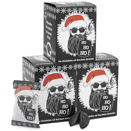 FOOD crew 30x Weihnachtsglückskekse Bad Santa – Glückskekse Weihnachten - Süßigkeiten Weihnachten - Gebäck Einzeln Verpackt mit deutschen Sprüchen - Vegan - Made in Germany FOOD crew 30x Weihnachtsglückskekse Bad Santa – Glückskekse Weihnachten - Süßigkeiten Weihnachten - Gebäck Einzeln Verpackt mit deutschen Sprüchen - Vegan - Made in Germany von FOOD crew