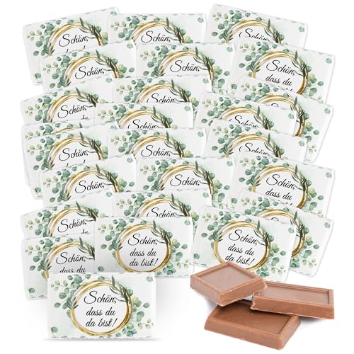 FOODcrew Schön dass du da bist Schokolade mini, je 3,5g, insgesamt 87,5g - Ideal als Mitgebsel Erwachsene, Gastgeschenke Geburtstag oder Deko Hochzeit FOODcrew Schön dass du da bist Schokolade mini, je 3,5g, insgesamt 87,5g - Ideal als Mitgebsel Erwachsene, Gastgeschenke Geburtstag oder Deko Hochzeit von FOOD crew