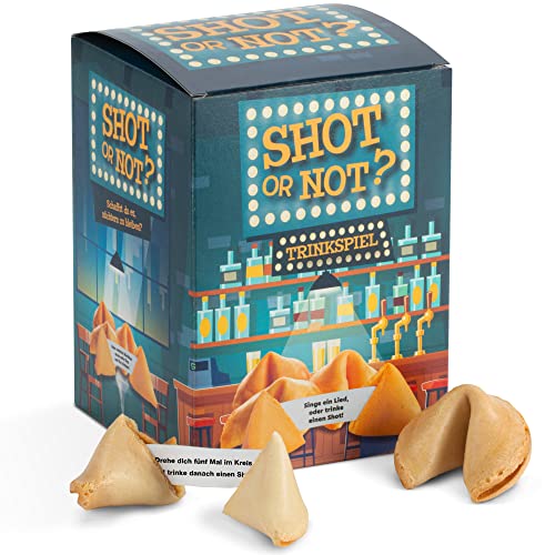 Shot or Not Glückskekse 10er Box - Glückskeks lustige kleine Geschenke Idee für Party - Lustige Silvesterspiele - Silvester, JGAs, Geburtstage, Halloween - Saufspiel - Trinkspiele Partyspiele Shot or Not Glückskekse 10er Box - Glückskeks lustige kleine Geschenke Idee für Party - Lustige Silvesterspiele - Silvester, JGAs, Geburtstage, Halloween - Saufspiel - Trinkspiele Partyspiele von FOOD crew