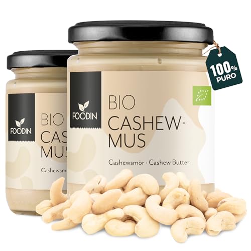 FOODIN Bio Cashewmus im Glas - aus 100% Natürlich Cashews, Cashewbutter (2 x 250g) von FOODIN