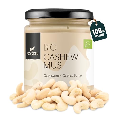 FOODIN Bio Cashewmus im Glas - aus 100% Natürlich Cashews, Cashewbutter (250g) von FOODIN