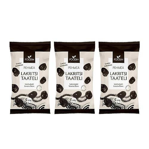 FOODIN Datteln mit Lakritzpulver 3x170g, vegan, glutenfrei von FOODIN