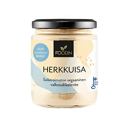 FOODIN Herkkuisa- Weißer Schokoladenaufstrich ungesüßt 240g, pflanzliche Inhaltsstoffe, 100% milchfrei, Glutenfrei und Vegan, ideal für eine gesunde Ernährung FOODIN Herkkuisa- Weißer Schokoladenaufstrich ungesüßt 240g, pflanzliche Inhaltsstoffe, 100% milchfrei, Glutenfrei und Vegan, ideal für eine gesunde Ernährung von FOODIN