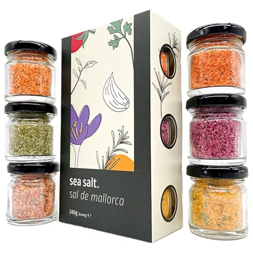 FOODOKO FINEST - Gourmet Salz Gewürze Geschenkset, Gewürzsalz im Probierset, Meersalz Salzset aus Spanien im Geschenk Set aus (6x40gr) Gläser von FOODOKO FINEST