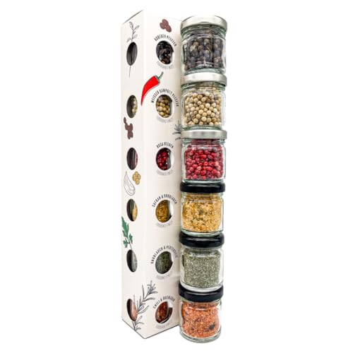 FOODOKO FINEST - Salz und Pfeffer Gewürze Geschenk Set als Feinkost Probierset mit Meersalz aus Mallorca (Geschenkset Variation 2) von FOODOKO FINEST