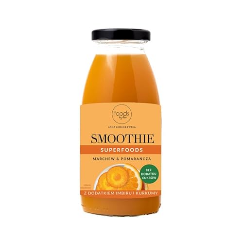 FOODS BY ANN Smoothie Karotte & Orange – 250 ml, veganer Frucht-Gemüse-Drink ohne Zuckerzusatz, 1 Flasche, von Anna Lewandowska von FOODS BY ANN
