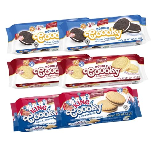 Coppenrath Set glutenfrei 2 x King Coooky, 2 x Double Coooky Vanille, 2 x Double Coooky Kakao von FOOODY 4U