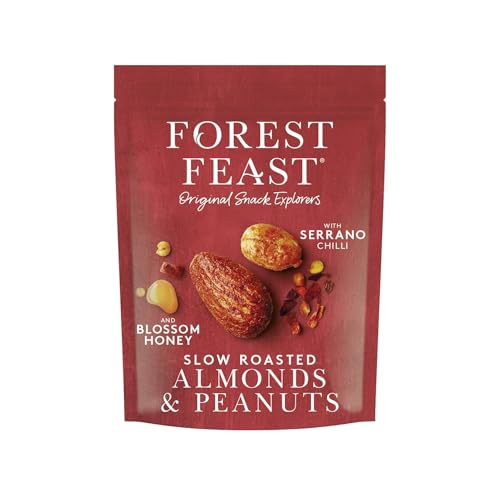 Forest Feast® | Erdnüsse und Mandeln mit Serrano-Chili und Wildblumenhonig - 120 Gr | Trockenfrüchte mit Chili und Honig überzogen von FOREST FEAST