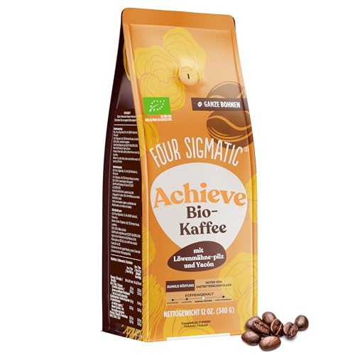 Dark Roast Whole Bean Coffee by Four Sigmatic | Fair Trade Coffee Beans Coated with Lion's Mane, Chaga Mushrooms | Nootropic Mushroom Dark Roast Whole Bean Coffee by Four Sigmatic | Fair Trade Coffee Beans Coated with Lion's Mane, Chaga Mushrooms | Nootropic Mushroom von FOUR SIGMATIC