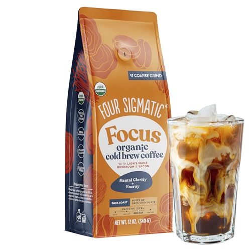 Four Sigmatic Bio-Cold Brew-Kaffee – Grob gemahlener Kaffee, Dark Roast, mit Lion’s Mane & Chaga – Cold Brew Mushroom Coffee – 340 g Beutel Four Sigmatic Bio-Cold Brew-Kaffee – Grob gemahlener Kaffee, Dark Roast, mit Lion’s Mane & Chaga – Cold Brew Mushroom Coffee – 340 g Beutel von FOUR SIGMATIC