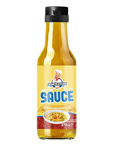 FRANKYS BAKERY köstliche Saucen 375ml (Yellow Curry) – Gesunde Saucen mit leckerem Geschmack und deutlich weniger Kalorien – Klassische Grillsoßen in verschiedenen Geschmacksrichtungen von FRANKYS BAKERY