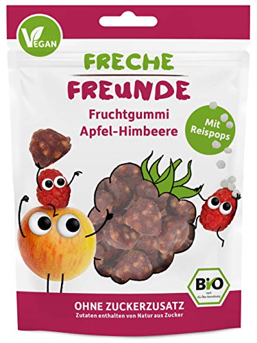FRECHE FREUNDE Bio Fruchtgummi Apfel-Himbeere mit Reispops, Bio Frucht Snack für Kinder, glutenfrei und vegan, 20er Pack (20 x 30g) von FRECHE FREUNDE