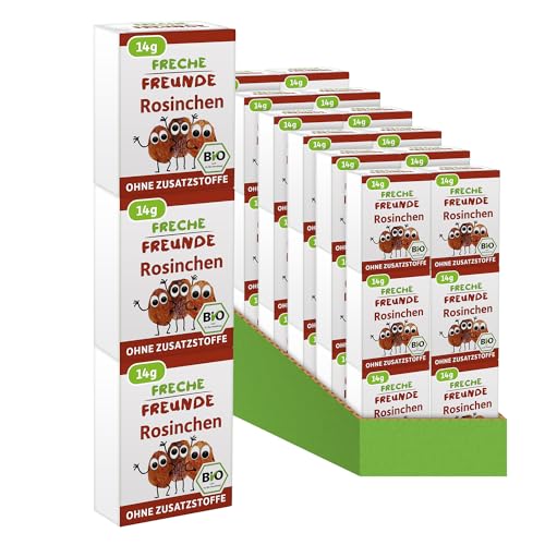 FRECHE FREUNDE Bio süße Snackartikel, ohne Zuckerzusatz, vegan, laktosefrei, glutenfrei (1 Pack, Rosinchen) von FRECHE FREUNDE