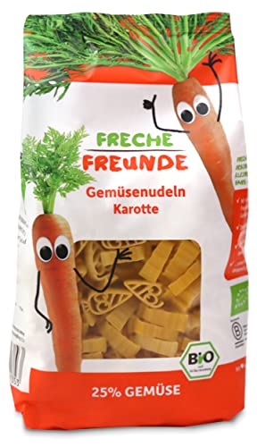 Freche Freunde Bio Gemüsenudeln "Karotte", mit 25% Gemüseanteil, vegan, 6er Pack (6 x 300 g) von FRECHE FREUNDE