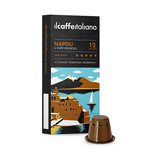 Nespresso, 100 Kaffeekapseln mit dem Nespresso kombpatible - Il Caffè Italiano - Mischung Napoli, Intensität 12 von FRHOME