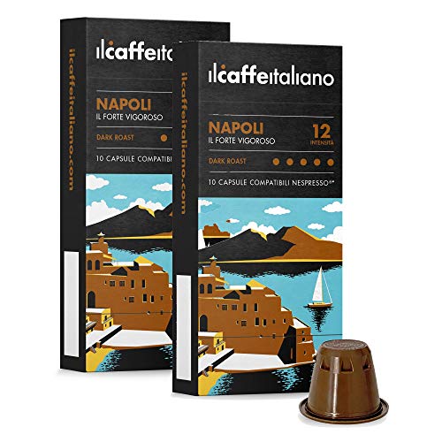 Nespresso, 200 Kaffeekapseln mit dem Nespresso kombpatible - Il Caffè Italiano - Mischung Napoli, Intensität 12 von FRHOME