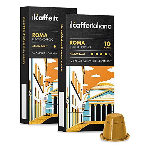 Il Caffè Italiano Kaffeekapseln Kompatibel Nespresso Roma 200 Stk | Kaffeekapseln Kompatibel Nespresso Mit Reichem und Intensivem Aroma | Nespresso-kompatible Kaffeekapseln | Frhome von FRHOME