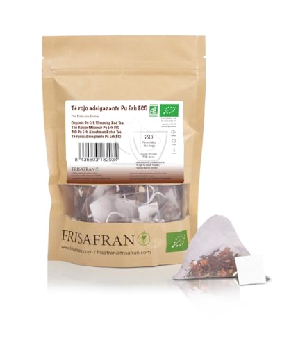 FRISAFRAN - Bio Pu Erh Schlankheitsroter Tee in Pyramiden | Anti-Stress-| Energetisierend - 30Uds von FRISAFRAN