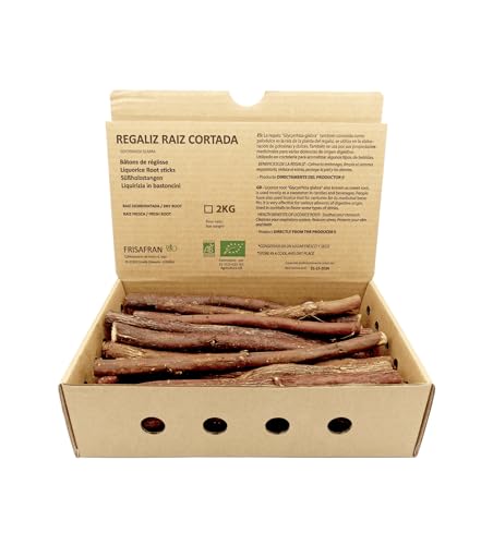 FRISAFRAN | Süßholzwurzel Stangen BIO | Frisch | Süßholz zum kauen | Süßholzwurzel | 2kg | lakritz stange | lakritz wurzel | Süßholz | Süßholztee | licorice | Lakritze Tee | Lakrids Tee | Regaliz von FRISAFRAN