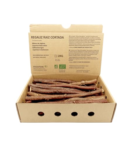 FRISAFRAN - Frische Süßholzstangen BIO | Süßholz Stangen | Süßholzwurzel | Lakritzstangen (2Kg) von FRISAFRAN