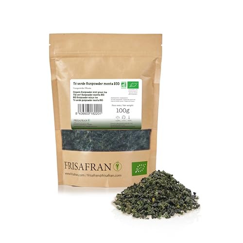 FRISAFRAN - Grüner Tee Gunpowder Bio Minze | Antioxidans | Verdauungsfähig - 100 g von FRISAFRAN