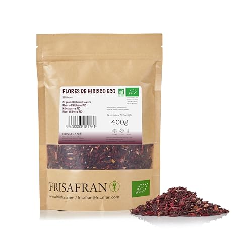 FRISAFRAN - Hibiskustee BIO/Hibiskusblüten getrocknet für Tee, Eistee - 400Gr von FRISAFRAN