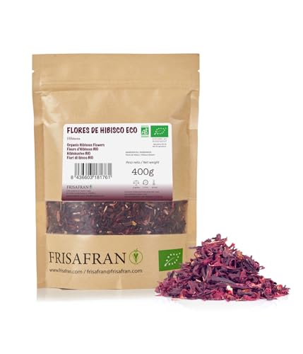 FRISAFRAN - Hibiskustee BIO/Hibiskusblüten getrocknet für Tee, Eistee - 400Gr von FRISAFRAN