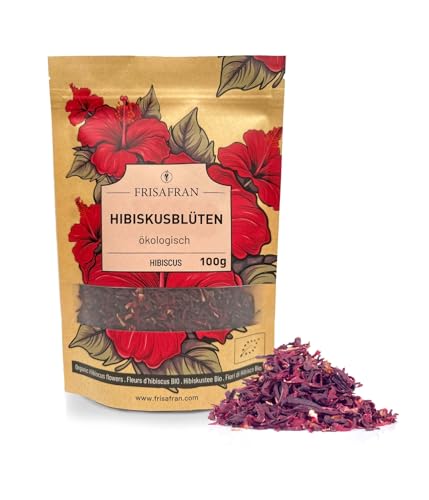 FRISAFRAN - Hibiskustee BIO/Hibiskusblüten getrocknet für Tee, Eistee - 100Gr von FRISAFRAN