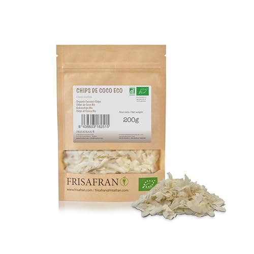 FRISAFRAN Kokosnuss-Chips | getrocknet | umweltfreundlich | zuckerfrei | ungeröstet | 200g | Kokoschips Bio | Kokosnusschips getrocknet | Ungesüßt | Ungeröstet | Vegan | Glutenfrei | Low Carb | Keto FRISAFRAN Kokosnuss-Chips | getrocknet | umweltfreundlich | zuckerfrei | ungeröstet | 200g | Kokoschips Bio | Kokosnusschips getrocknet | Ungesüßt | Ungeröstet | Vegan | Glutenfrei | Low Carb | Keto von FRISAFRAN