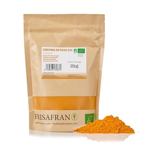 FRISAFRAN - Kurkuma Pulver BIO, hochwertige Kurkumawurzel (Curcuma) gemahlen aus Indien- 2Kg von FRISAFRAN