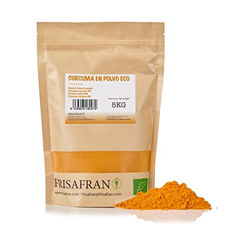 FRISAFRAN - Kurkuma Pulver BIO, hochwertige Kurkumawurzel (Curcuma) gemahlen aus Indien - 5Kg von FRISAFRAN