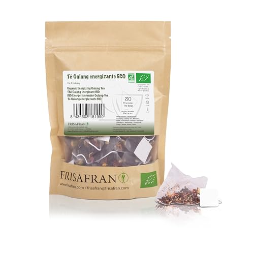 FRISAFRAN - Ökologisch energetisierender Oolong-Tee in Pyramiden | Aufreinigungsmittel | Verjüngungskur - 30Uds von FRISAFRAN