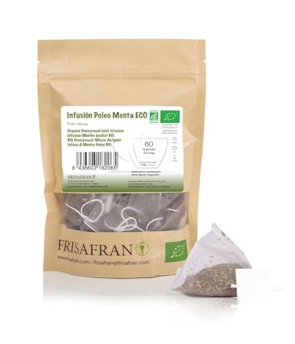 FRISAFRAN | Bio Pfefferminztee in Pyramide 60Teebeutel | 120g | Verdauungs- & Erkältungstee | Natürliches antivirales Mittel FRISAFRAN | Bio Pfefferminztee in Pyramide 60Teebeutel | 120g | Verdauungs- & Erkältungstee | Natürliches antivirales Mittel von FRISAFRAN