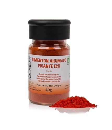 FRISAFRAN | Spanischer würzig geräuchertes Paprikapulver 40g Bio | paprika rosenscharf | Paprika geräuchert pulver | Paprika gemahlenes | würzig | Rosenscharf | Paprika Scharf | ohne Zusatzstoffe von FRISAFRAN